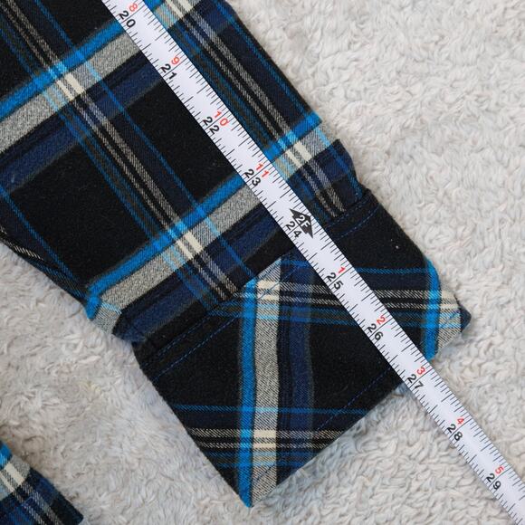 Kuhl Blue Black Plaid Long Sleeve Pearl Snap Button Western Shirt Mens Size L - Picture 7 of 16